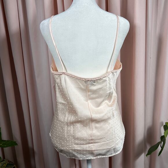 Vintage Indulgence Peach Satin Dot Cami Size 34 USA Made 90s Y2K Lingerie Top - Picture 8 of 12